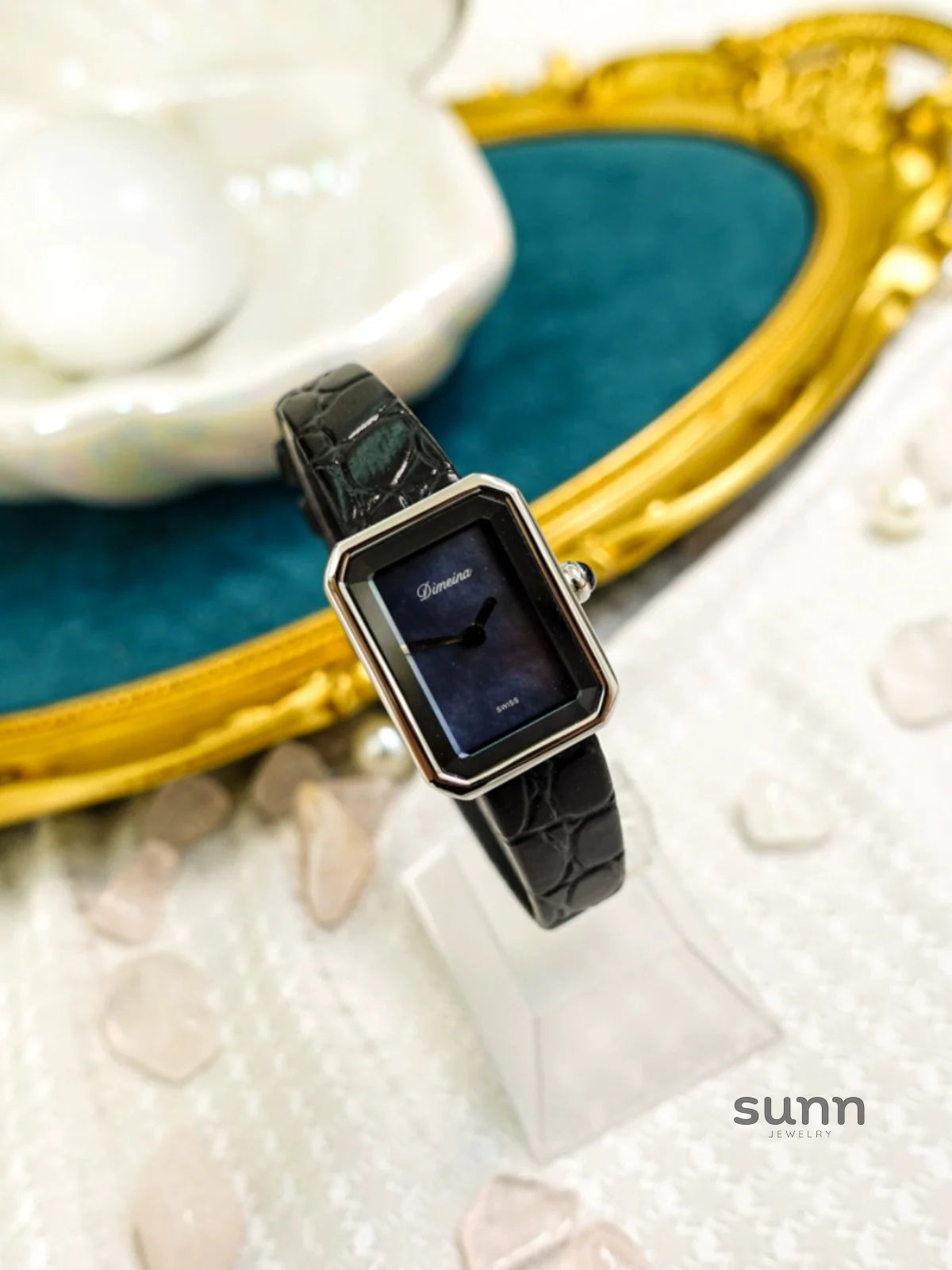 Jariyah Petite Square Croc Watch
