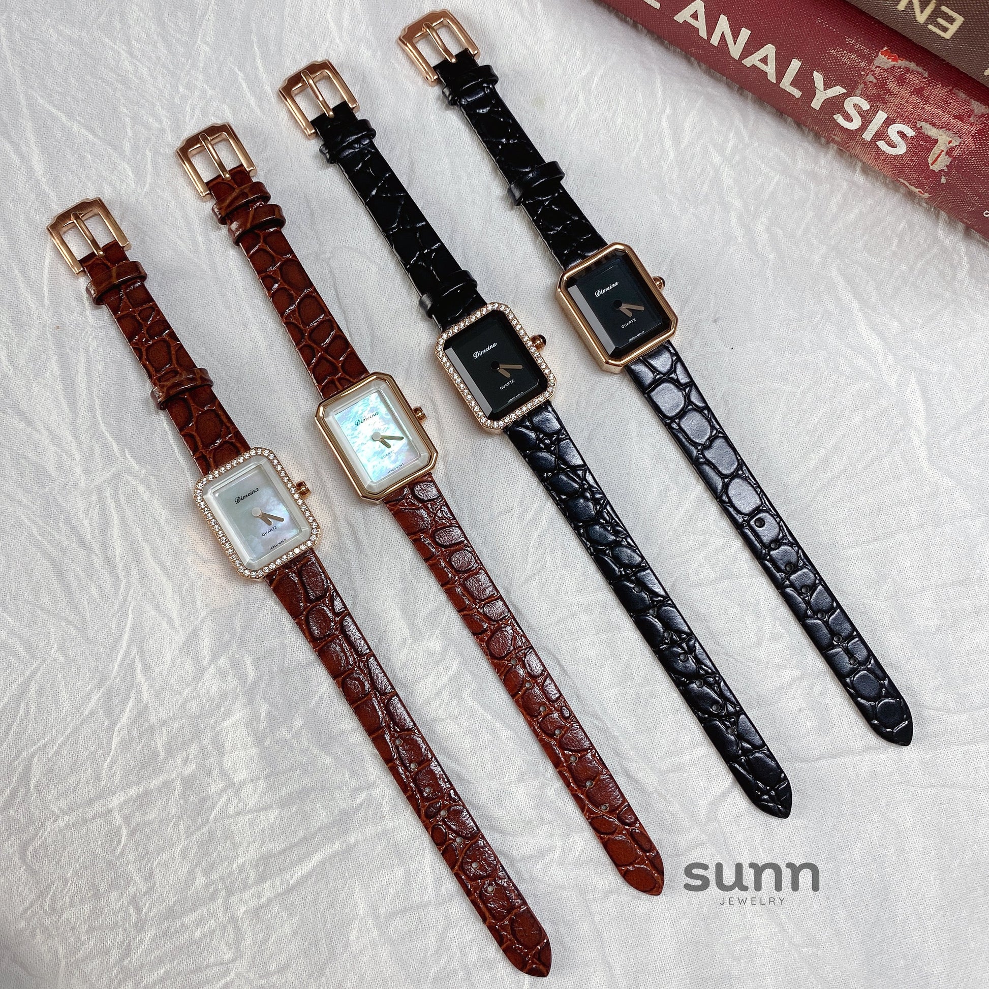 Jariyah Petite Square Croc Watch