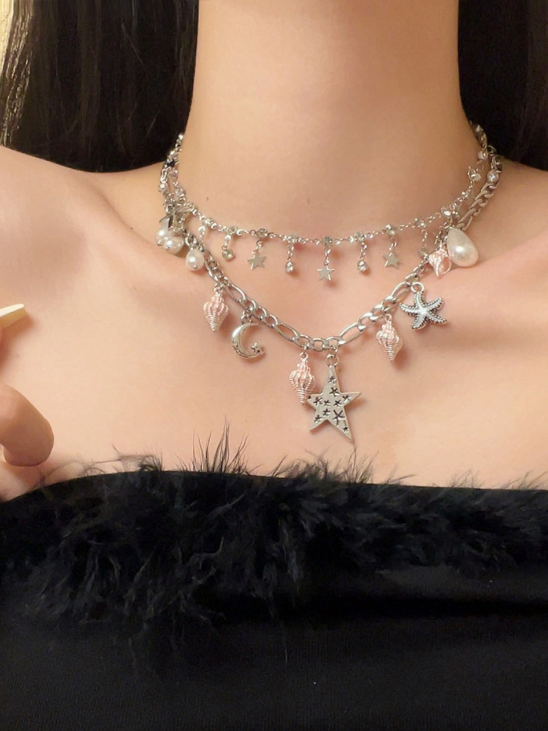 Jasleen Starfish Layered Necklace [POJ4MDBZ]