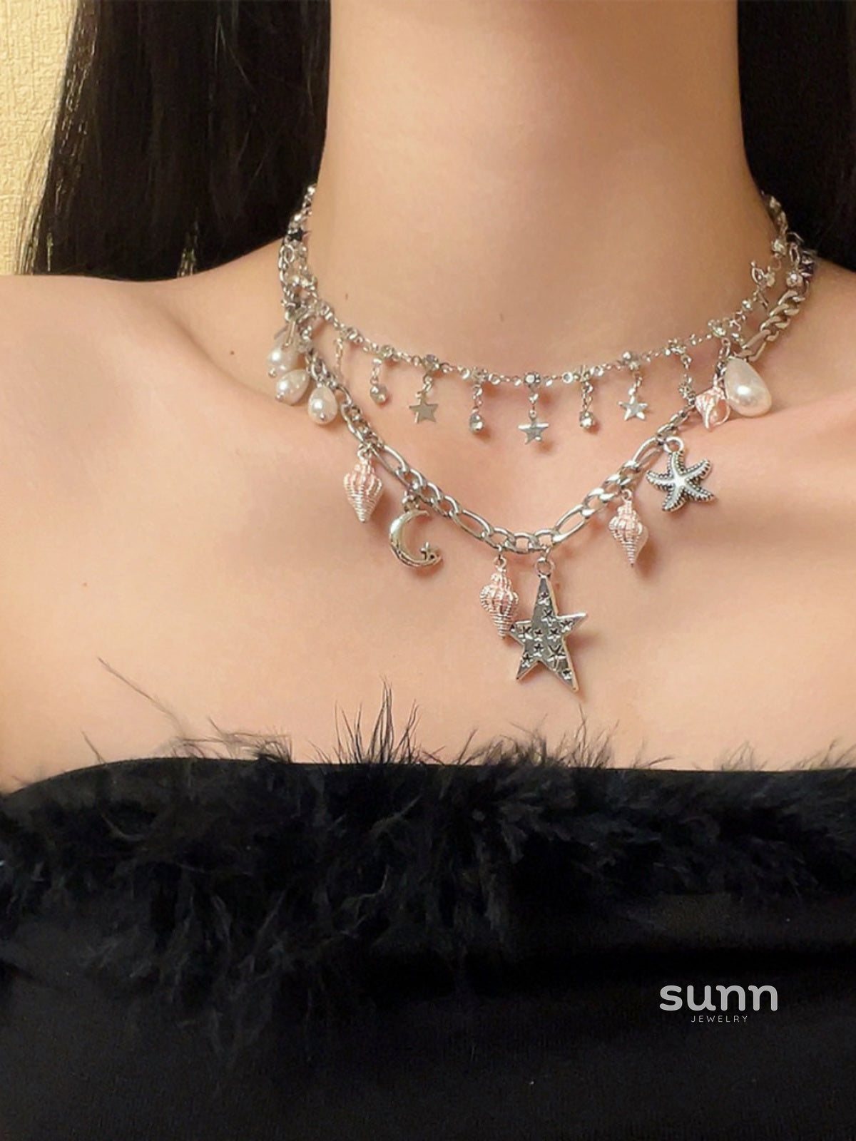 Jasleen Starfish Layered Necklace [PLJJMU11]