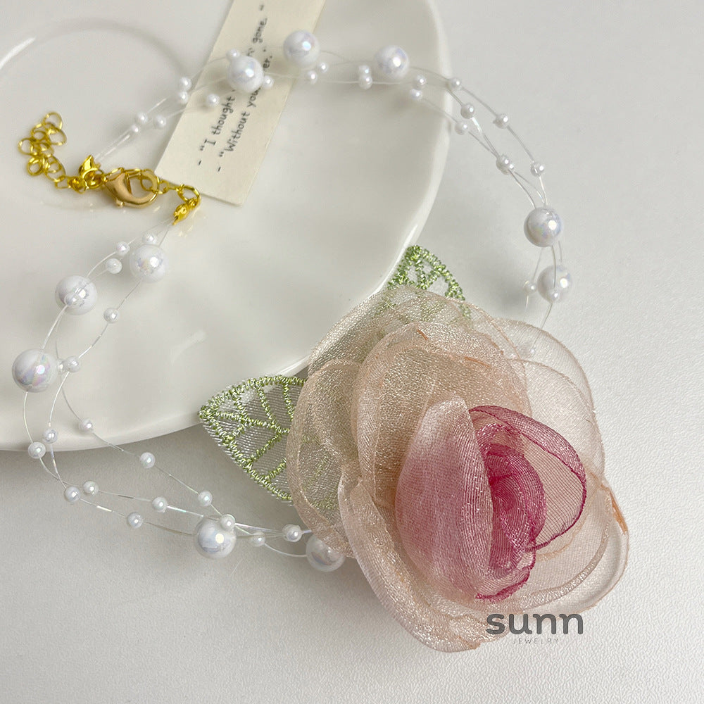 Jasmine Floral Pearl Choker [LUNQQWBF]