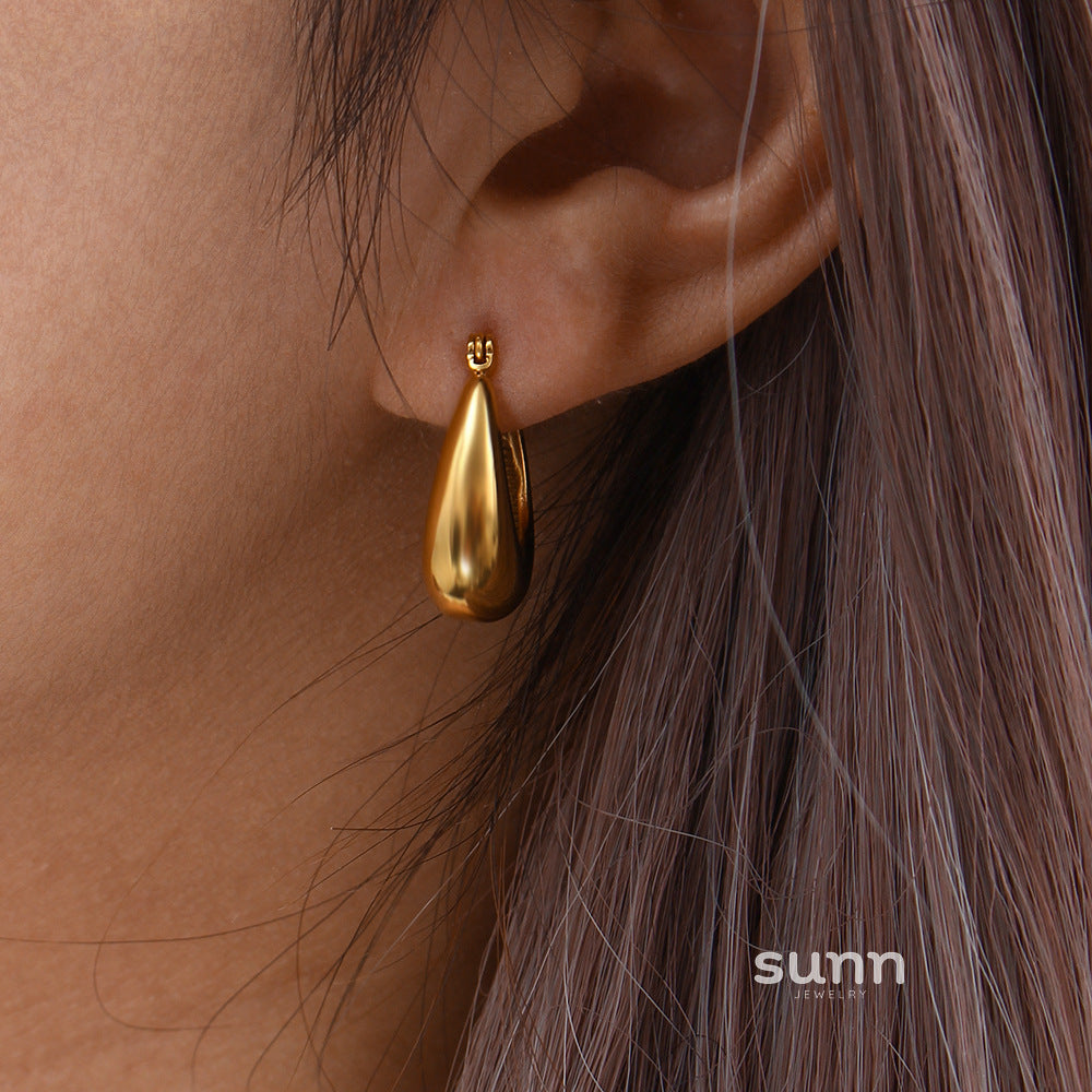 Jasper Glossy U-Shape Hoops [VEEBUDJT]