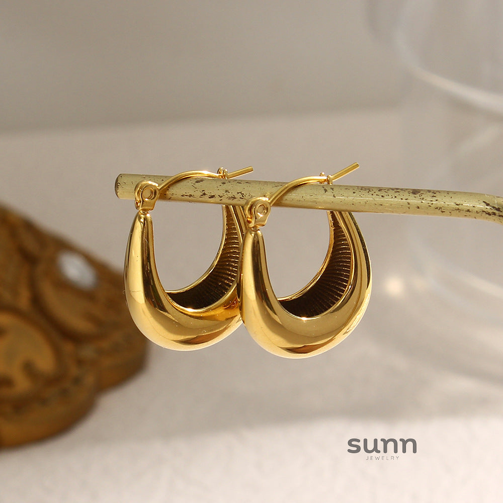 Jasper Glossy U-Shape Hoops [C6SAQQUJ]