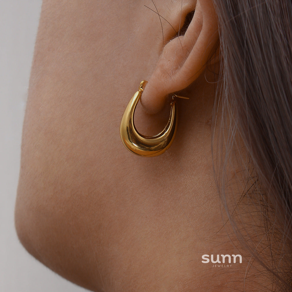 Jasper Glossy U-Shape Hoops [C6SAQQUJ]