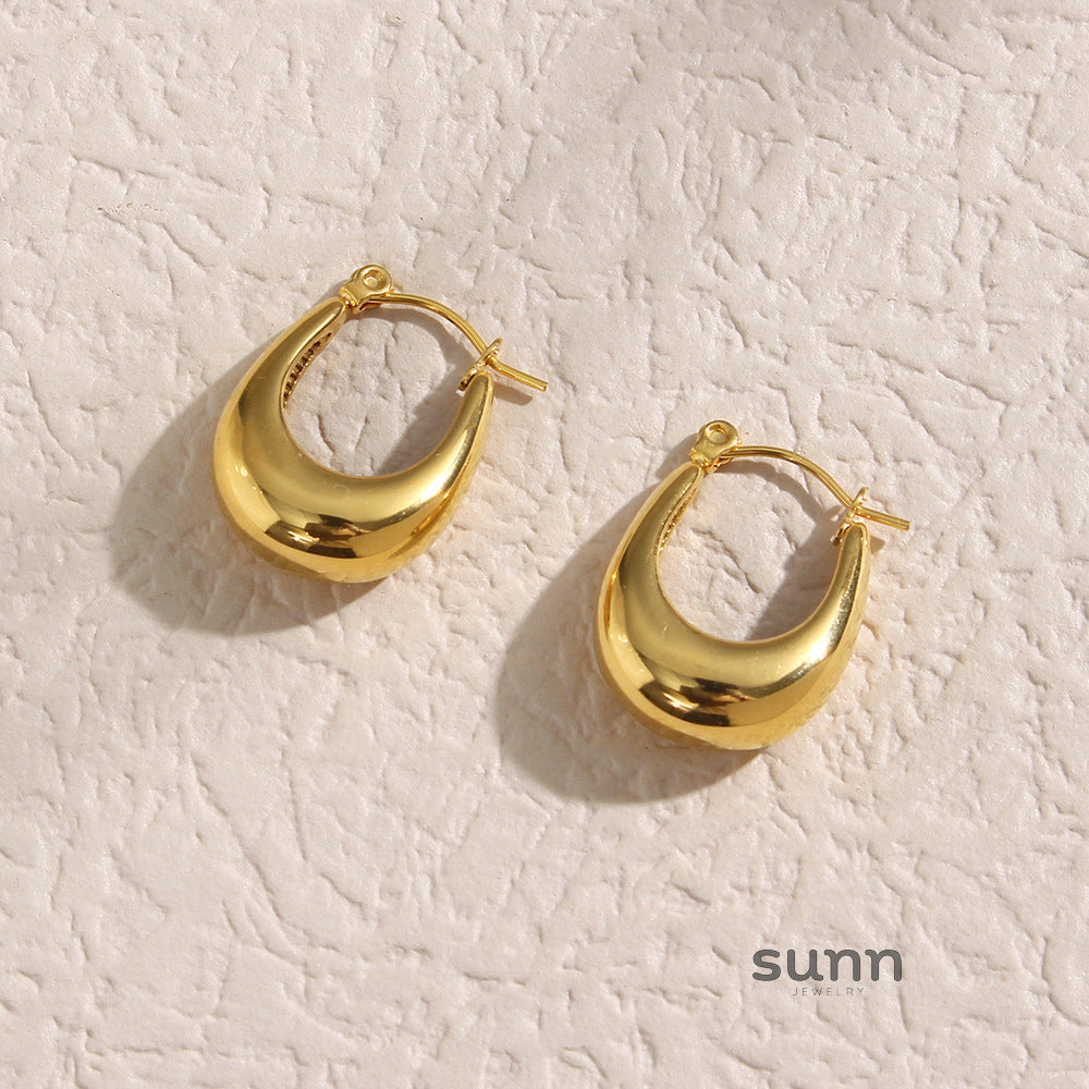 Jasper Glossy U-Shape Hoops [PKQM0QPI]