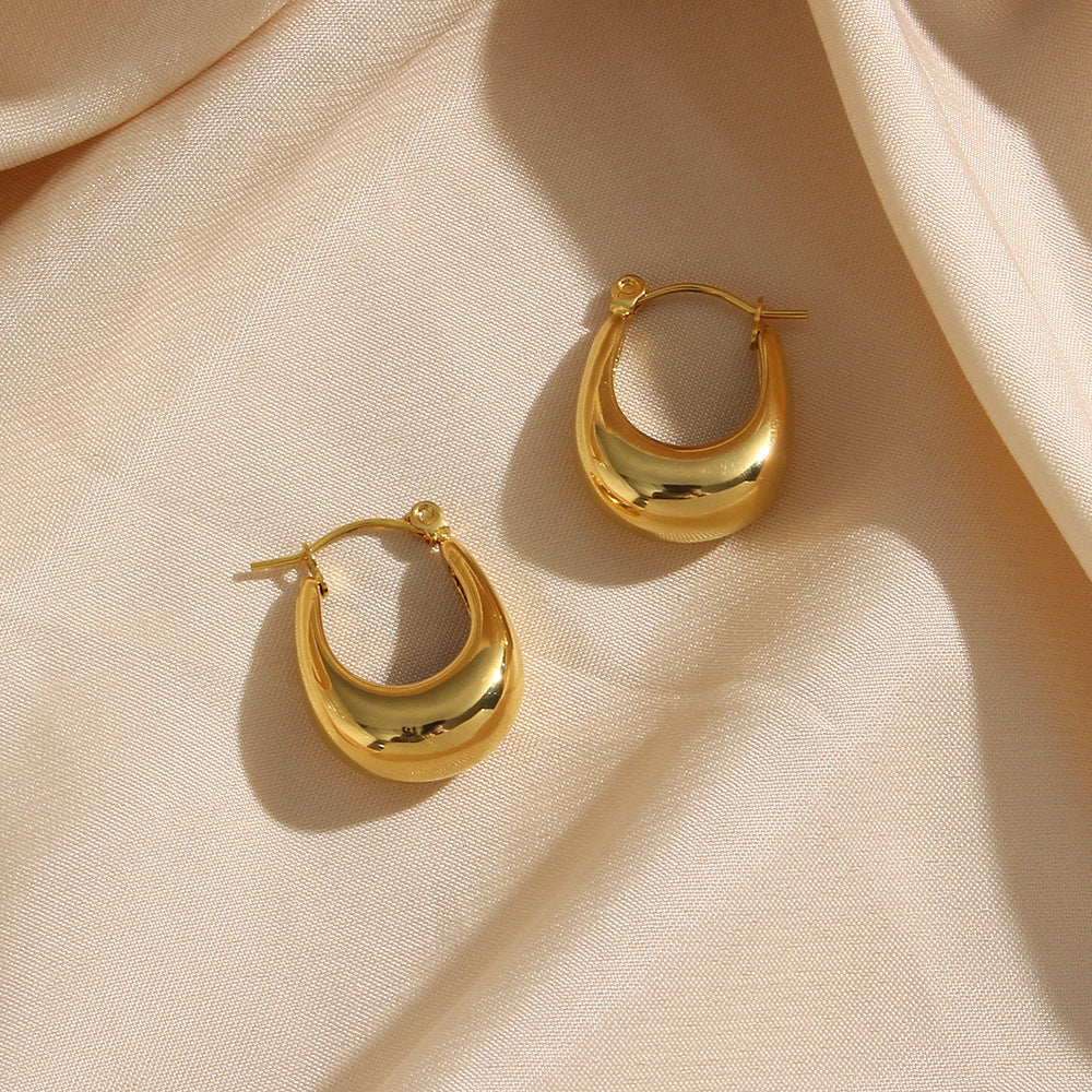 Jasper Glossy U-Shape Hoops [V6SUB7IT]