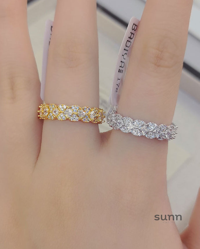 Jaxyn Pave Rhombus Open Ring [QKA4U0NC]