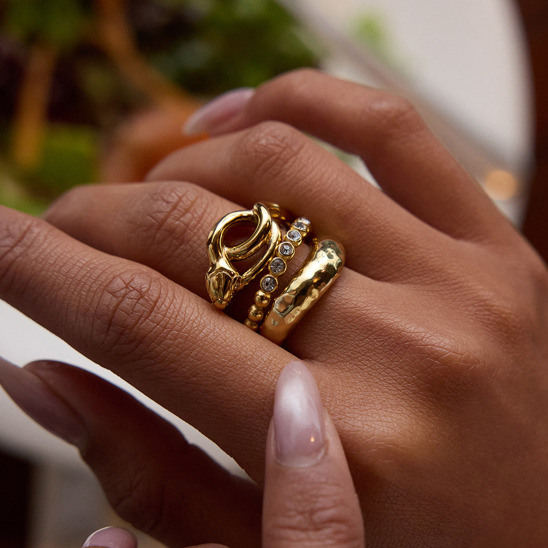 Jayanna Snake Statement Ring [L1CV9STK]