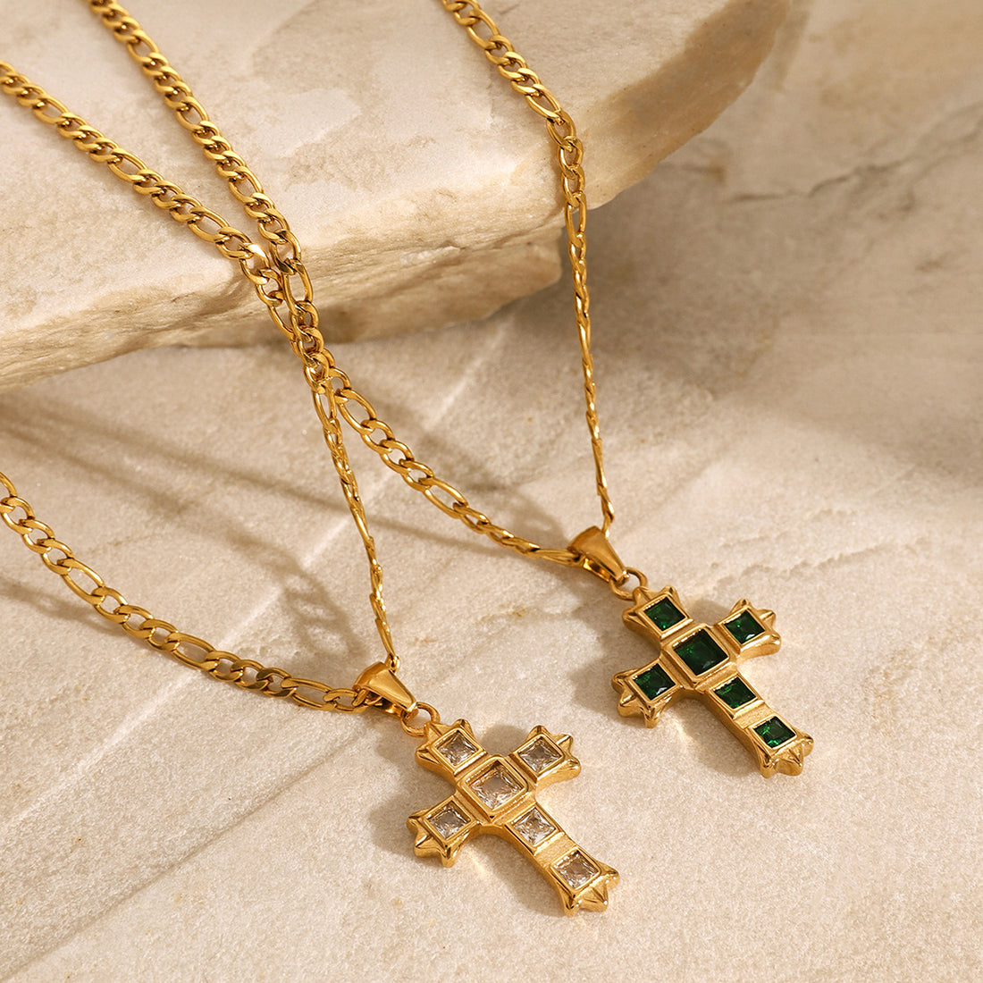Jaycie Zircon Cross Pendant Necklace [S6EFZZC7]