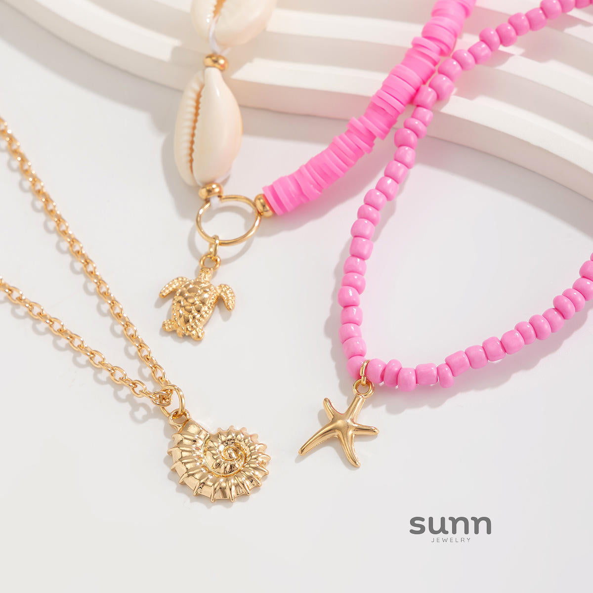 Jayde Oceanic Charm Necklace [U48SMZOB]