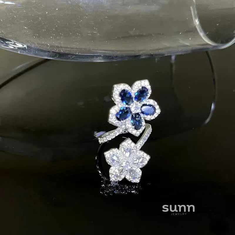 Jaylene Deep Blue Snowflake Ring