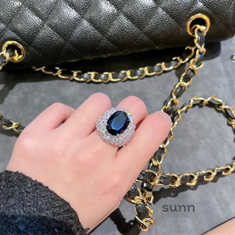 Jaylene Deep Blue Snowflake Ring
