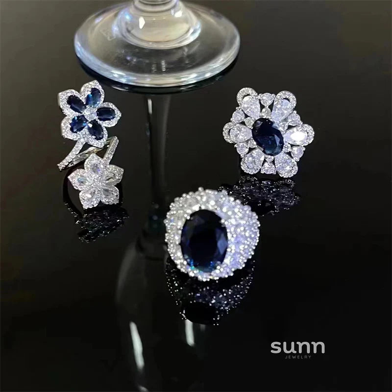 Jaylene Deep Blue Snowflake Ring