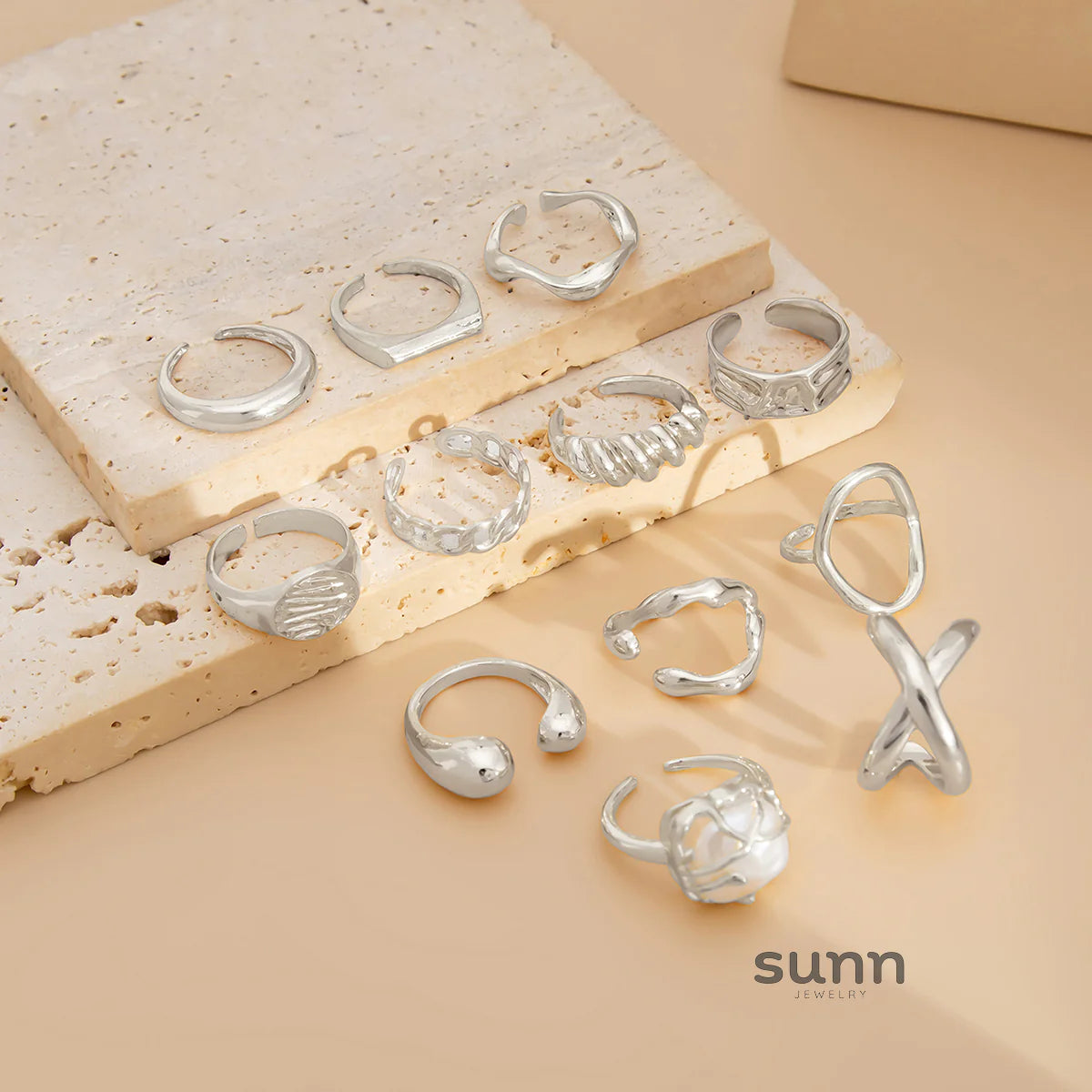 Jayliana Irregular Stackable Ring Set