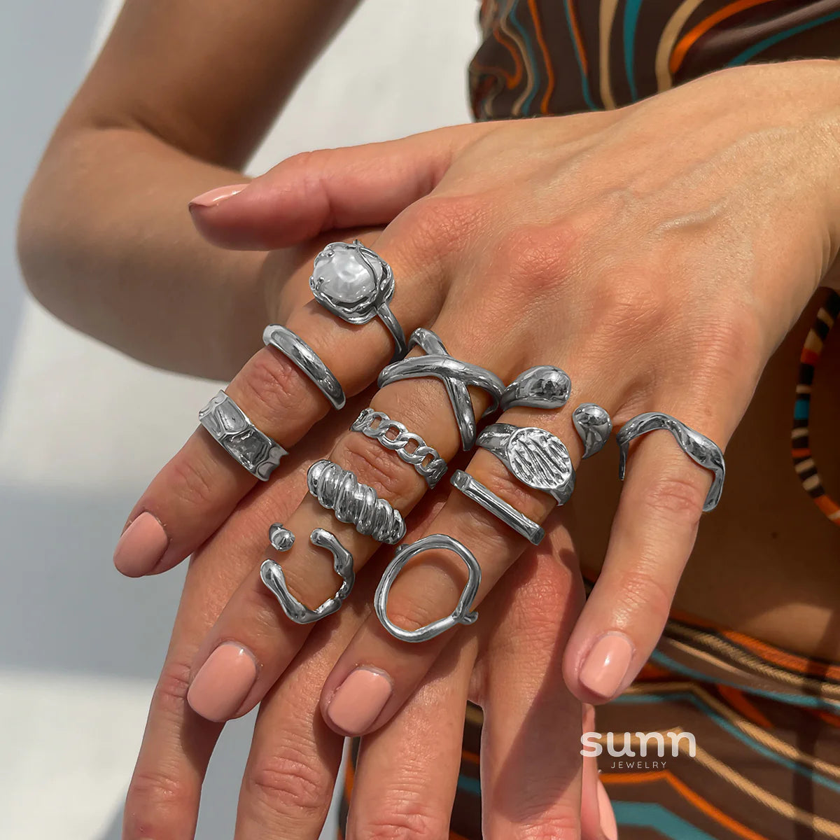 Jayliana Irregular Stackable Ring Set