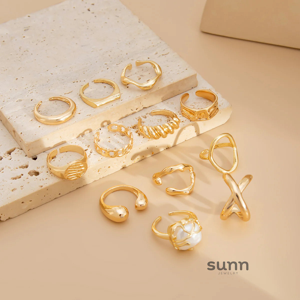 Jayliana Irregular Stackable Ring Set