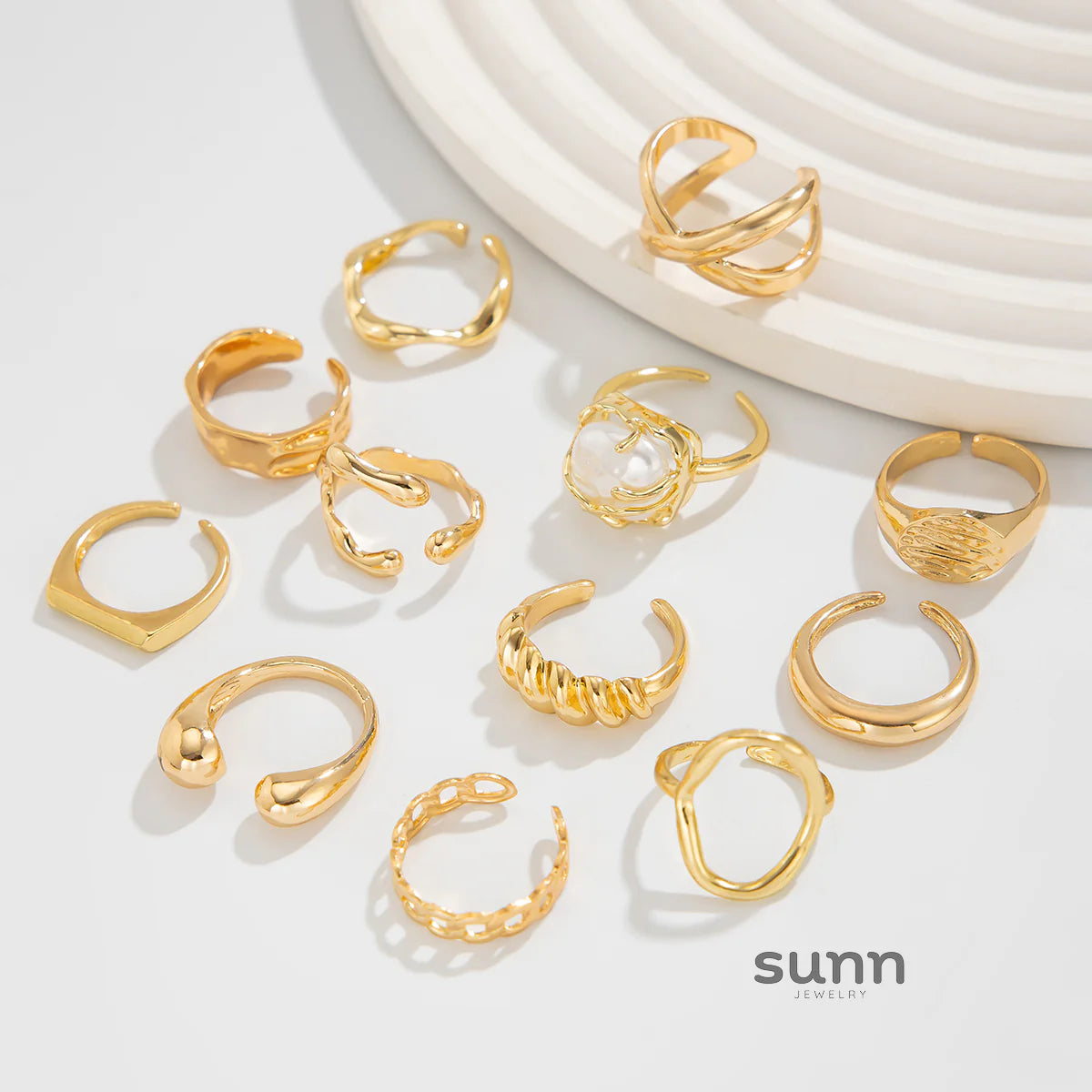 Jayliana Irregular Stackable Ring Set