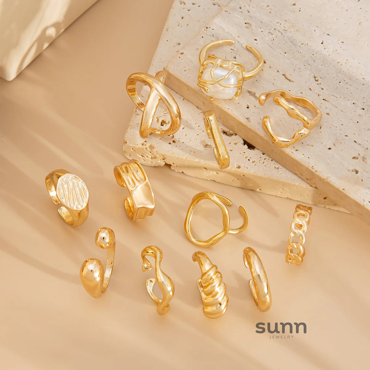 Jayliana Irregular Stackable Ring Set