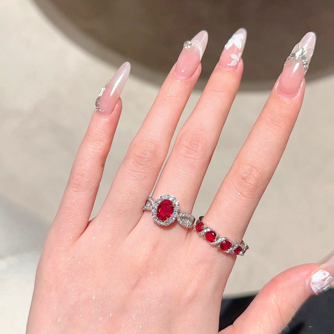 Jaylin Pomegranate Zircon Ring [I9B1FNZQ]