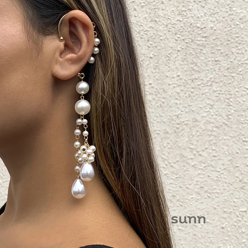 Jaylinn Draped Pearl Ear Cuff