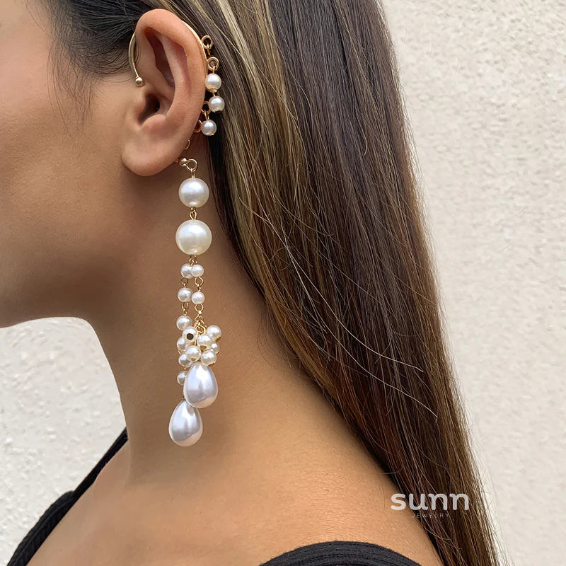 Jaylinn Draped Pearl Ear Cuff