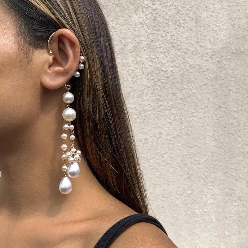 Jaylinn Draped Pearl Ear Cuff