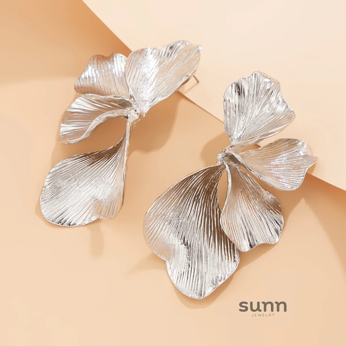 Jayme Pleated Petal Earrings