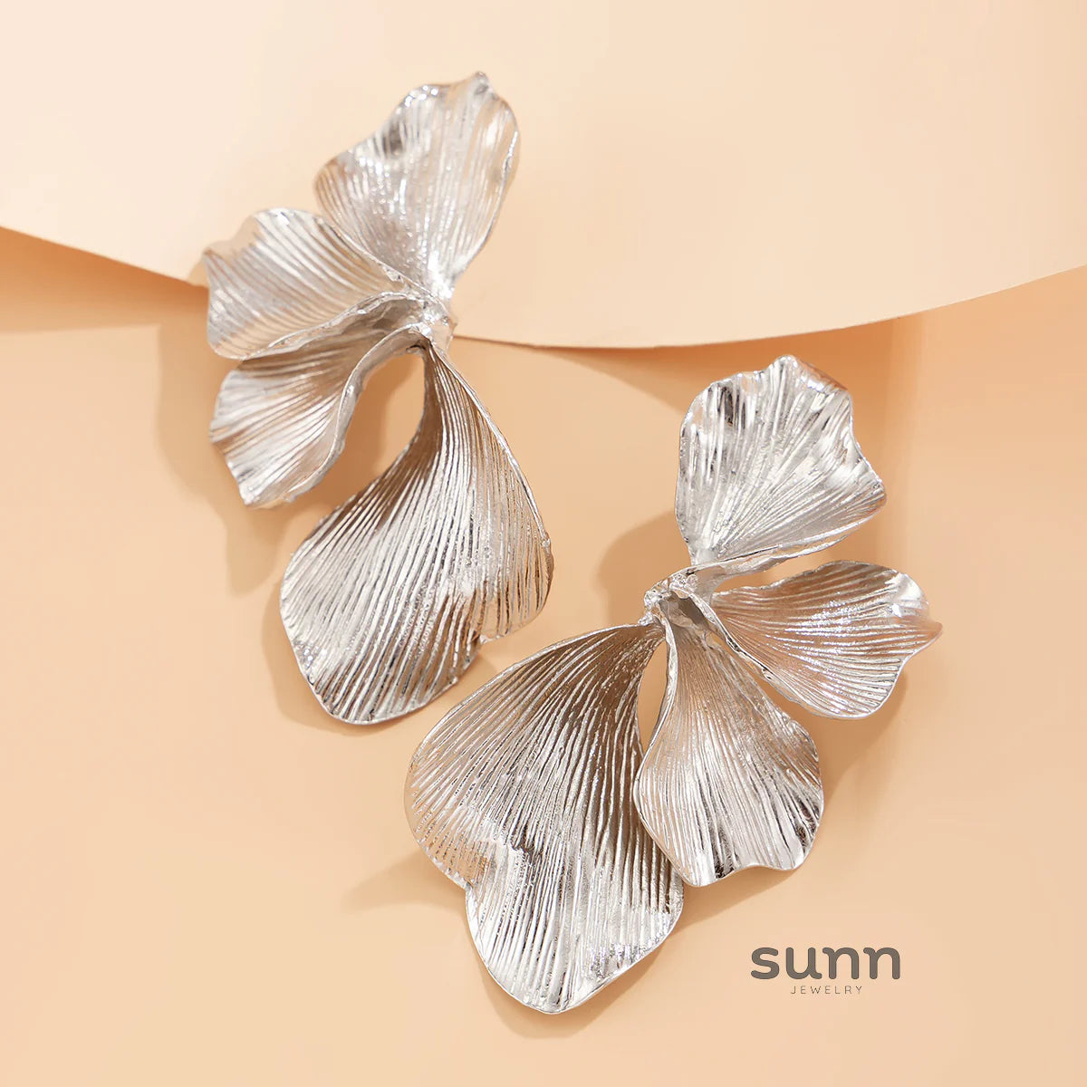 Jayme Pleated Petal Earrings