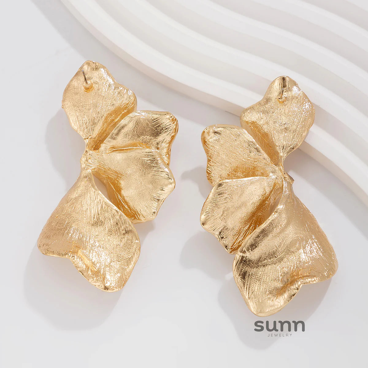 Jayme Pleated Petal Earrings