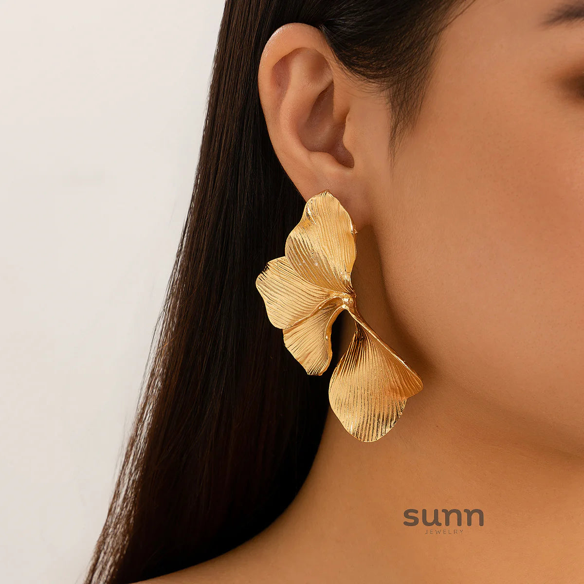 Jayme Pleated Petal Earrings
