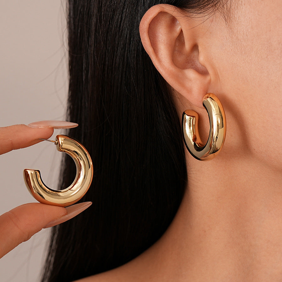 Jaymie Sculpted Gold Hoops [I2DKBLYX]