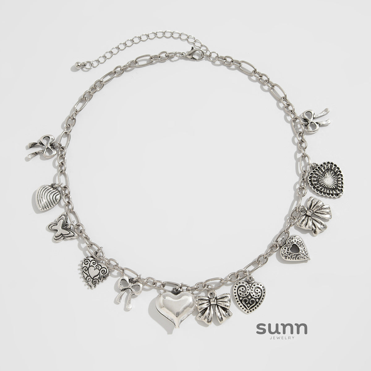 Jayne Heart Bow Tassel Necklace [WB33SGOA]
