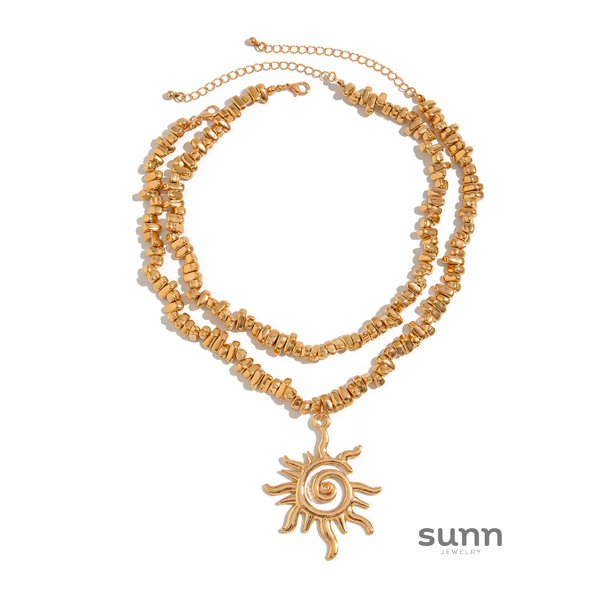 Jayonna Layered Sun Pendant Necklace [GZJ1UV47]
