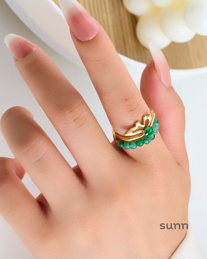 Jazmyn Butterfly Emerald Ring [0YKJYXDL]