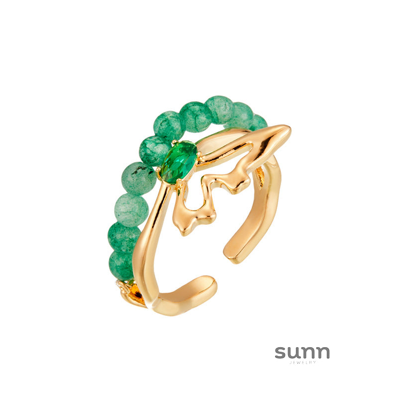 Jazmyn Butterfly Emerald Ring [E8S2CFTL]