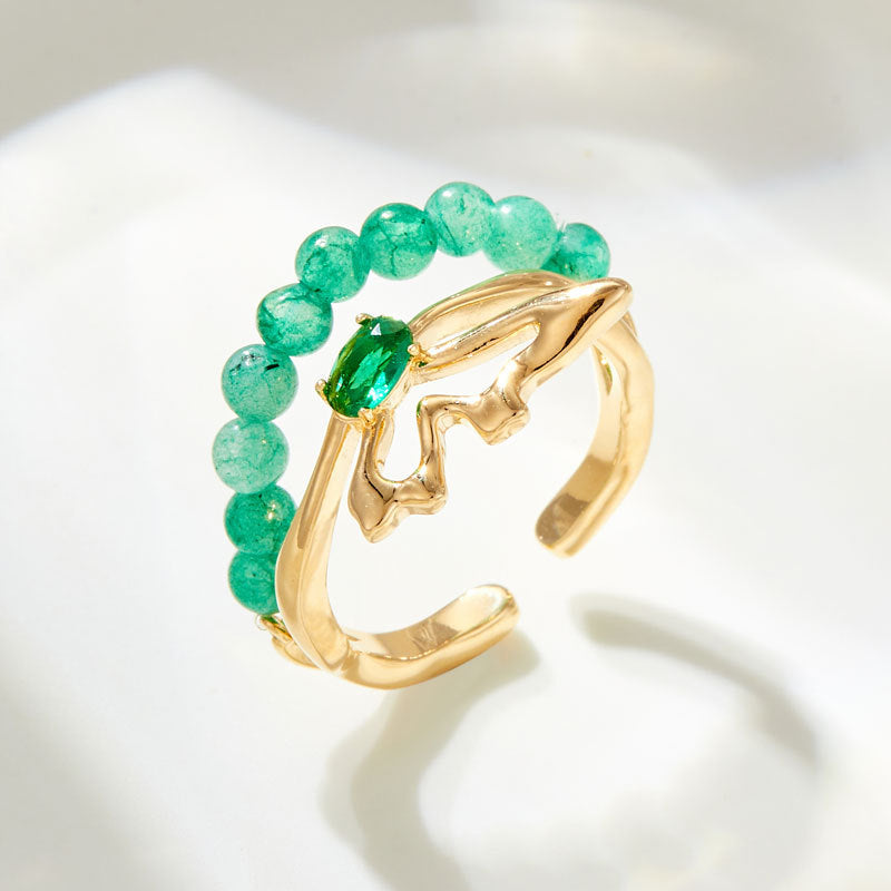 Jazmyn Butterfly Emerald Ring [HSFZMLG2]
