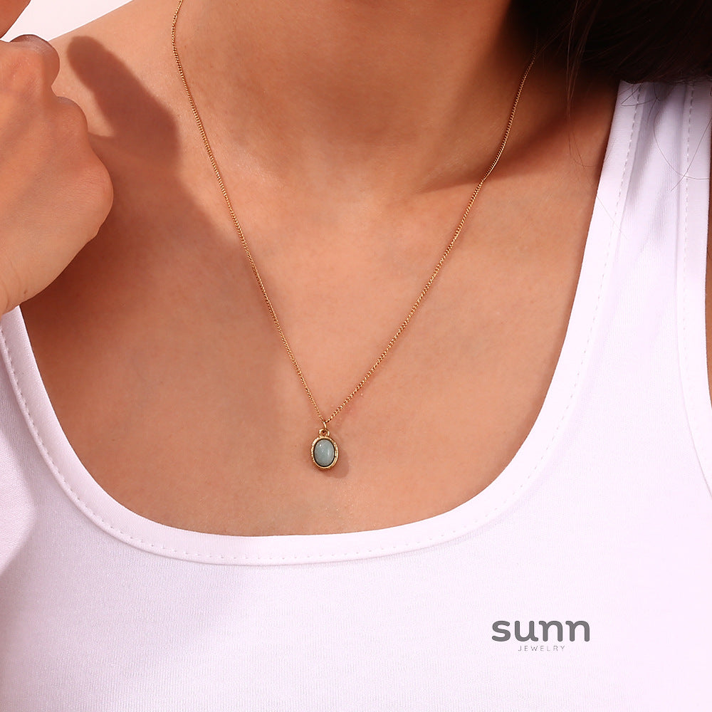 Jean Dainty Stone Necklace [AVUOH243]