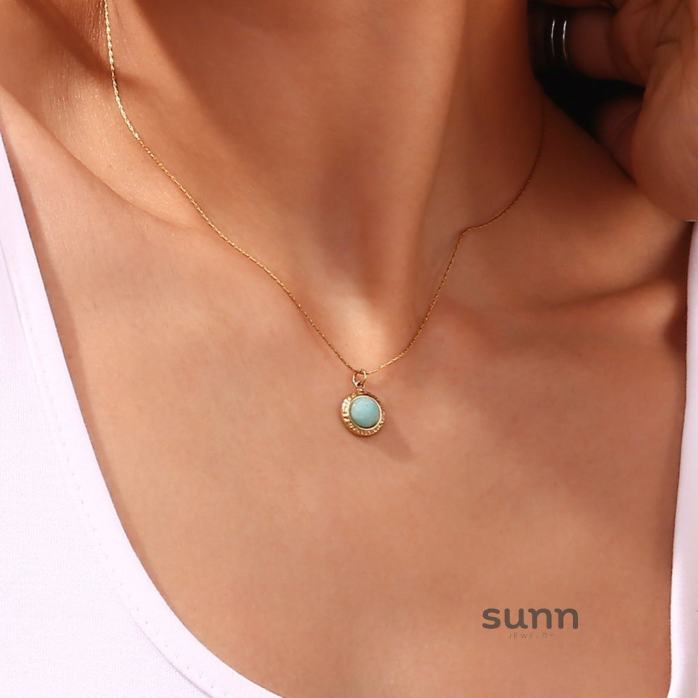 Jean Dainty Stone Necklace [2NFSY088]