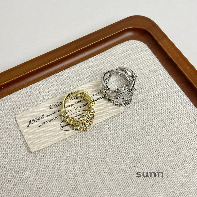 Jeannie Pave Cross Ring [IFXWQZCN]