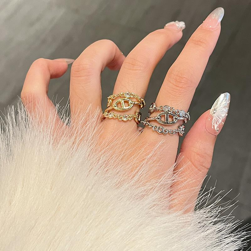 Jeannie Pave Cross Ring [THLBOCLU]