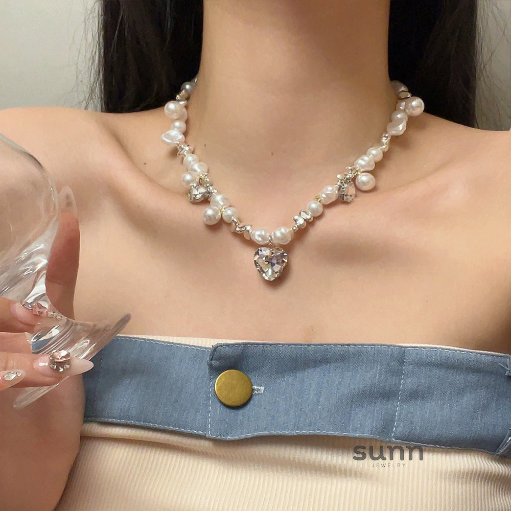 Jemima Pearl Heart Necklace [M56803MJ]
