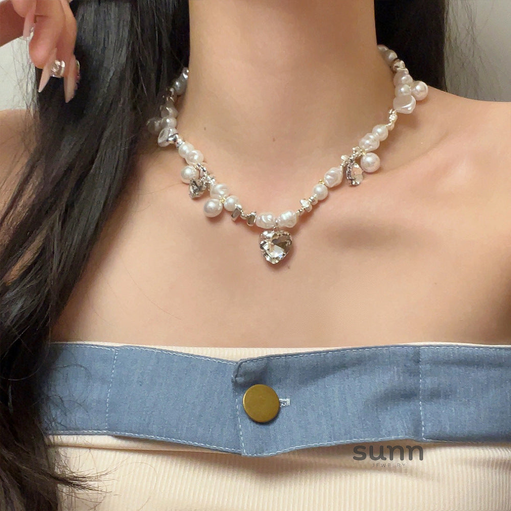 Jemima Pearl Heart Necklace [12N84BF4]