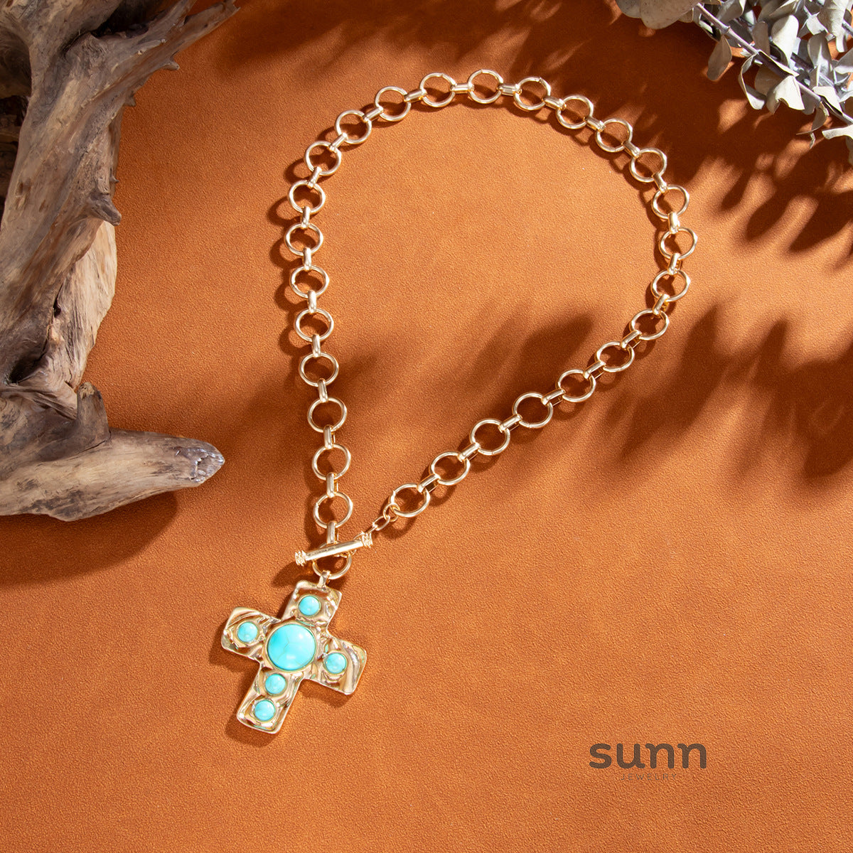 Jena Layered Cross Toggle Necklace [UJFY8SC5]