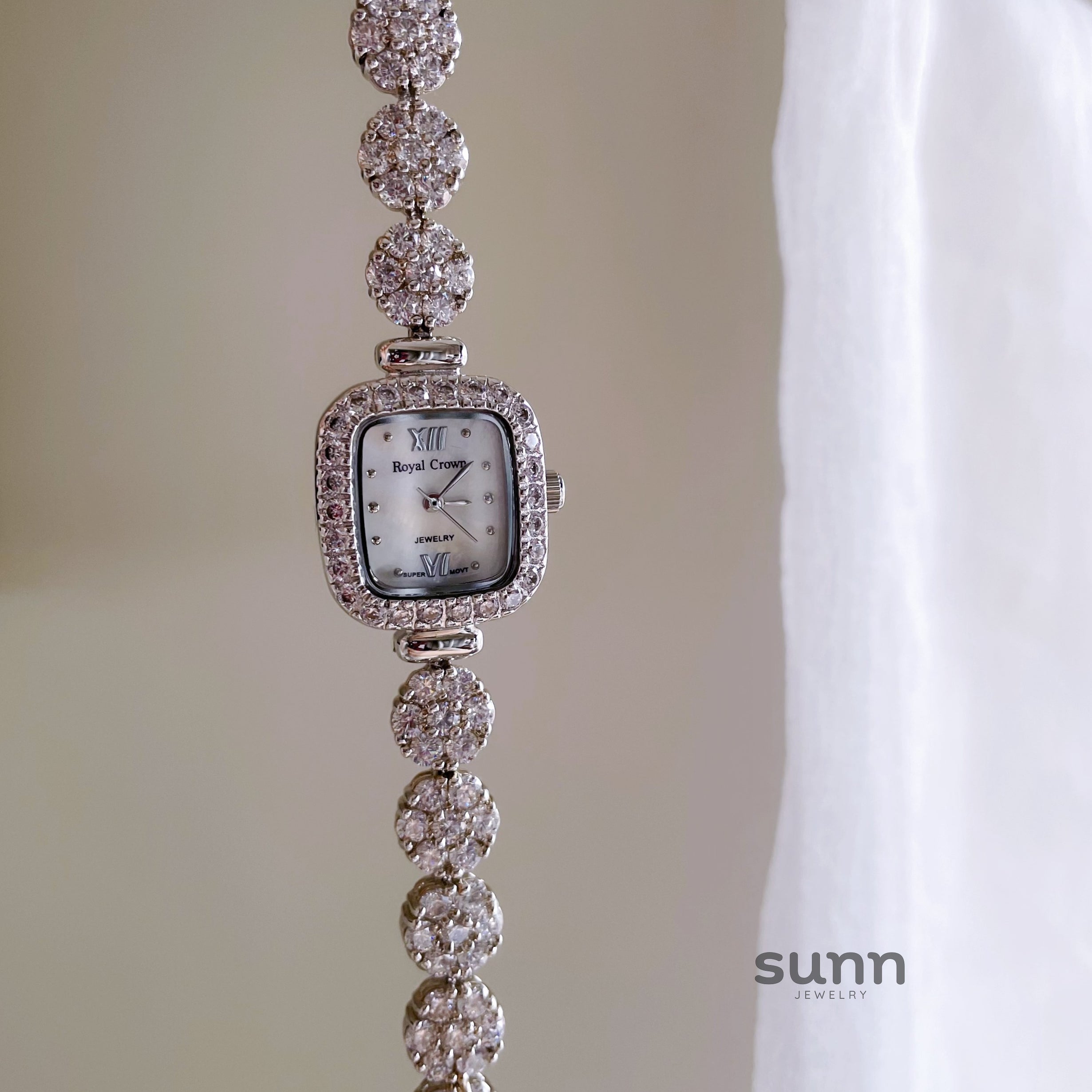 Jena Silver Rhinestone Bracelet Watch [NAMM8TVC]