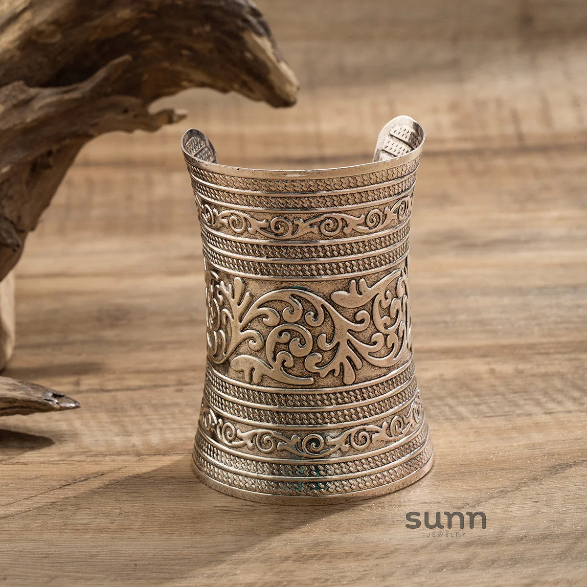 Jenasis Vintage Patterned Cuff Bracelet