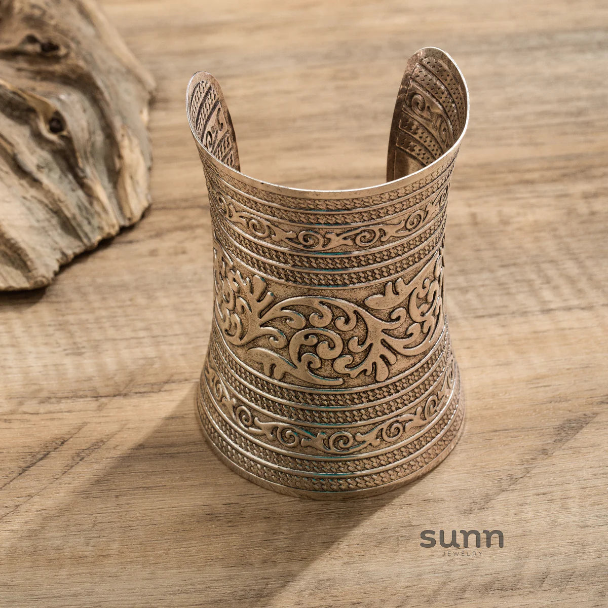 Jenasis Vintage Patterned Cuff Bracelet