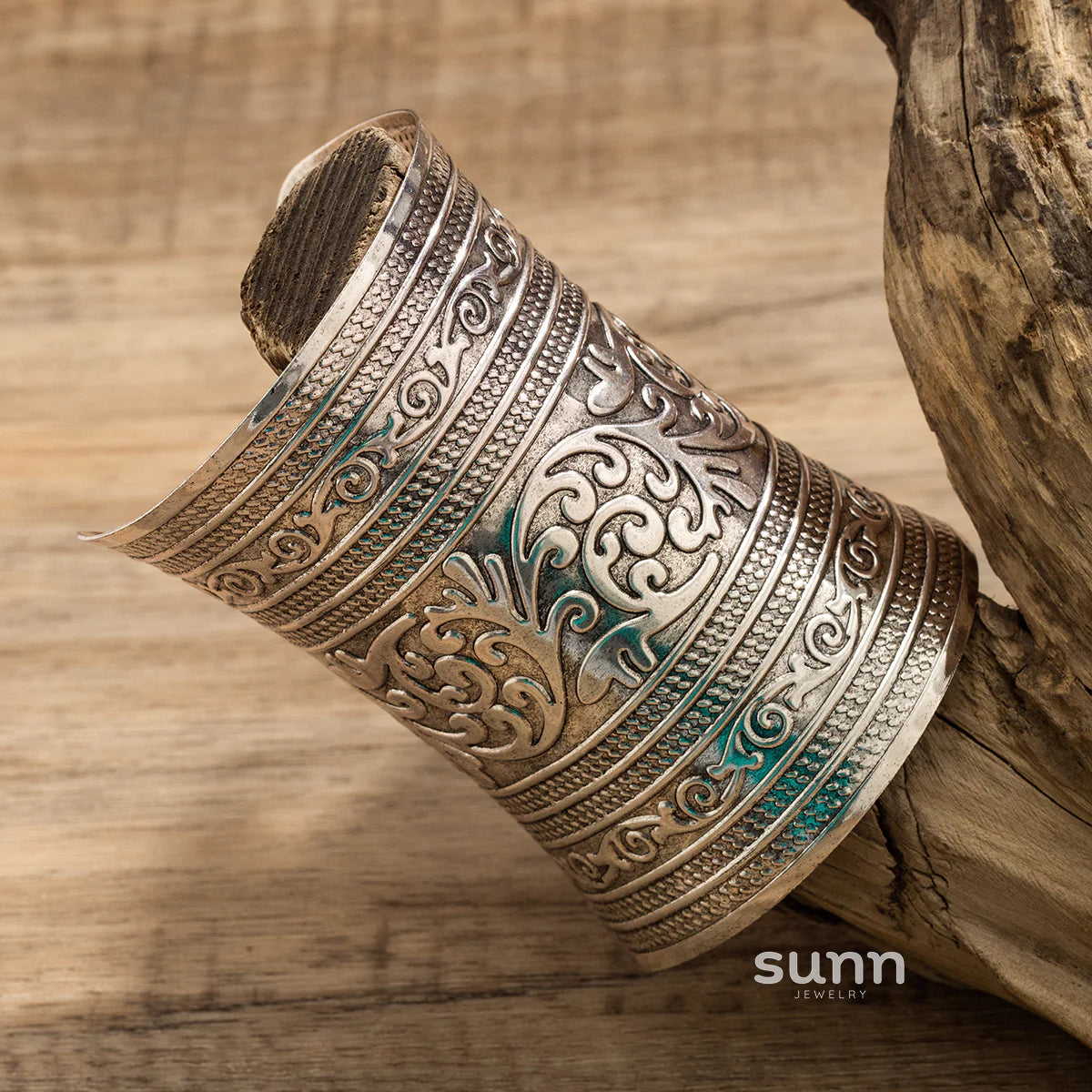 Jenasis Vintage Patterned Cuff Bracelet
