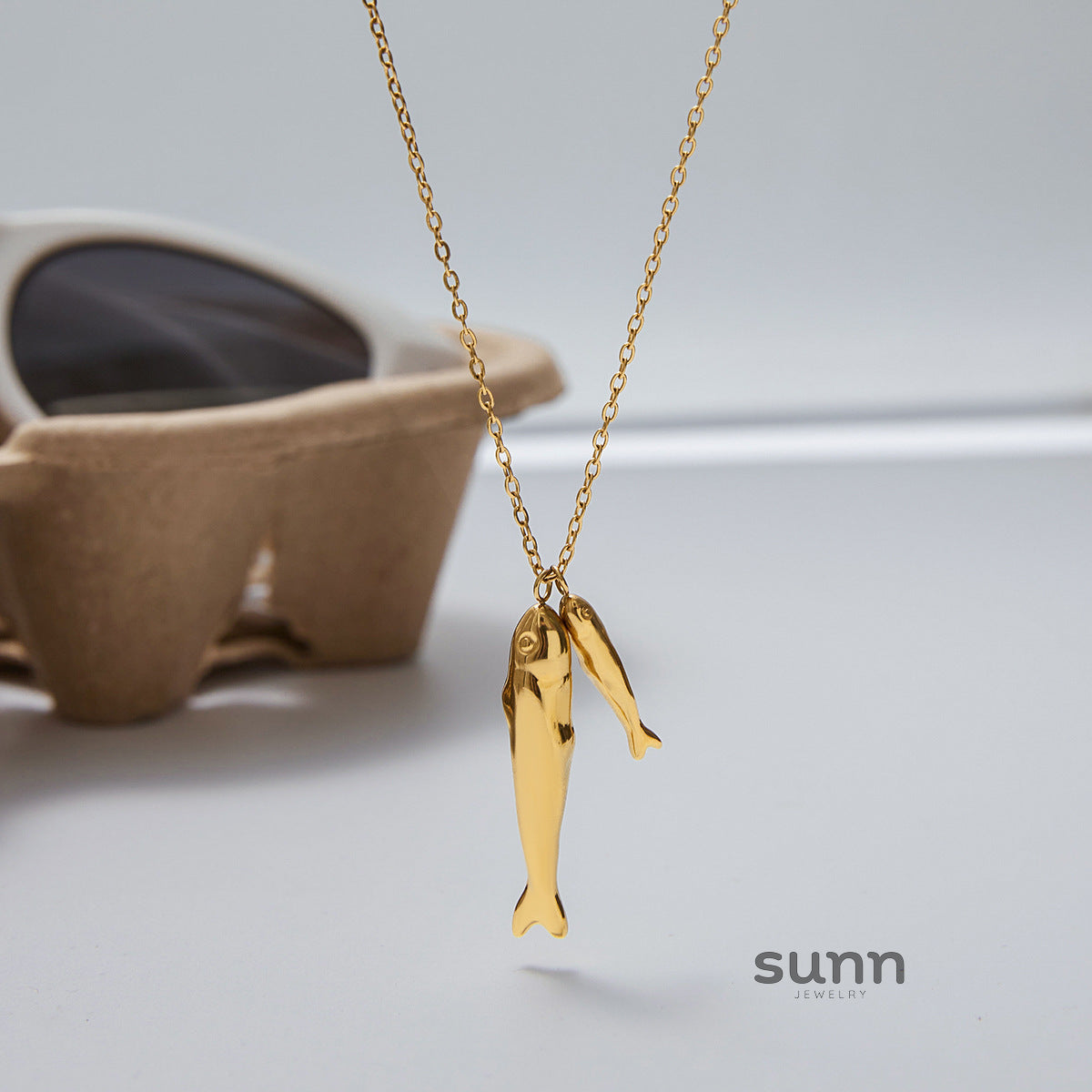 Jennah Luxe Fish Charm Necklace [28LFN50M]