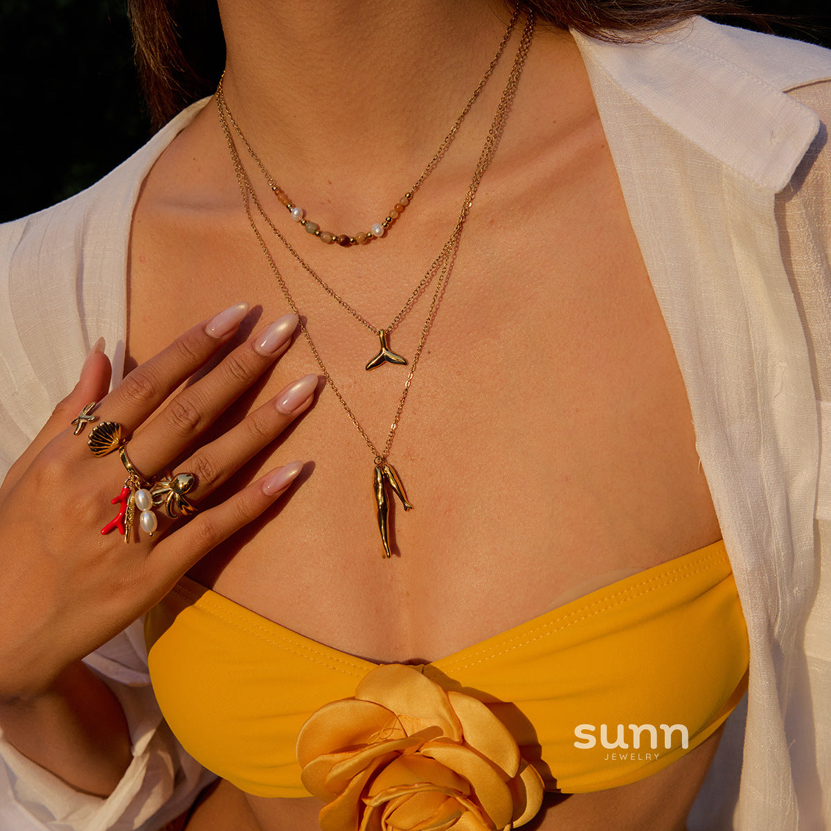 Jennah Luxe Fish Charm Necklace [WF62JSWD]