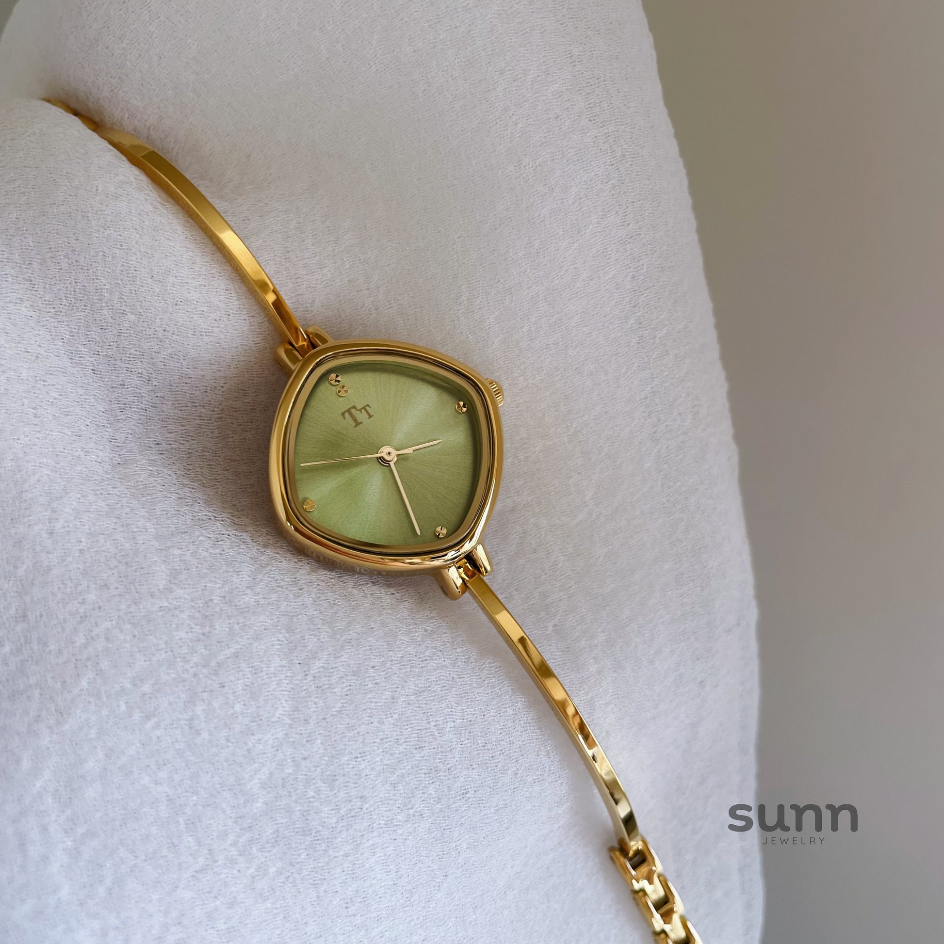 Jensen Square Green Bracelet Watch [U026FFQM]